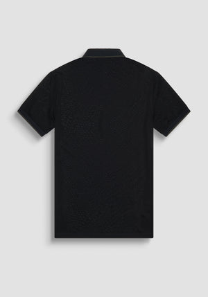 POLO REGULAR FIT DE ALGODÓN NEGRO CON LOGOTIPO