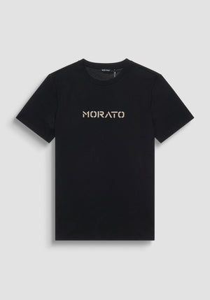 T-SHIRT REGULAR FIT DE JERSEY DE ALGODÓN NEGRO CON LOGOTIPO