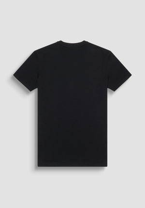 T-SHIRT REGULAR FIT DE JERSEY DE ALGODÓN NEGRO CON LOGOTIPO
