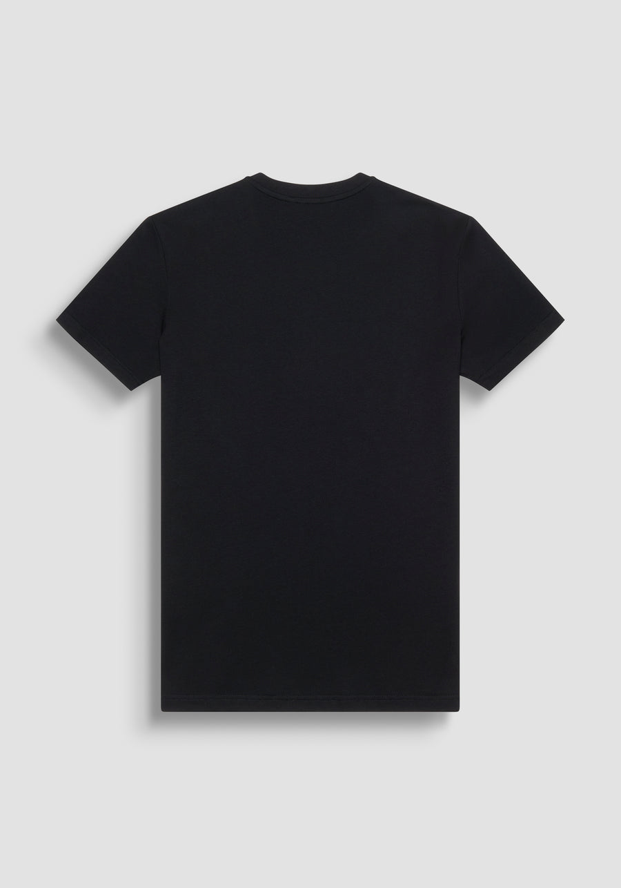 T-SHIRT REGULAR FIT DE JERSEY DE ALGODÓN NEGRO CON LOGOTIPO