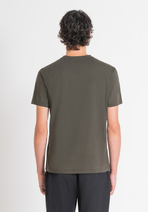 T-SHIRT REGULAR FIT VERDE DE JERSEY DE ALGODÓN VERDE CON ESTAMPADO UBANO