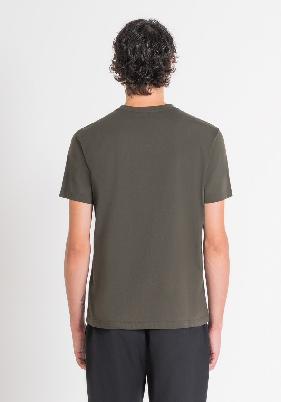 T-SHIRT REGULAR FIT VERDE DE JERSEY DE ALGODÓN VERDE CON ESTAMPADO UBANO