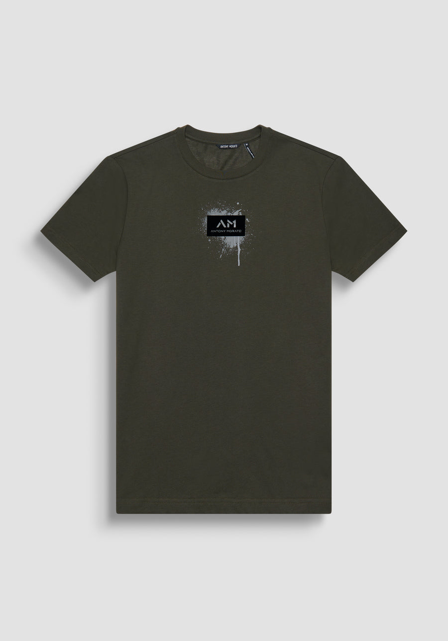 T-SHIRT REGULAR FIT VERDE DE JERSEY DE ALGODÓN VERDE CON ESTAMPADO UBANO