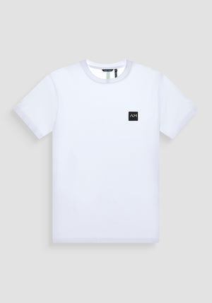 T-SHIRT REGULAR FIT DE TEJIDO BLANCO DE ALGODÓN CON LOGO METÁLICO