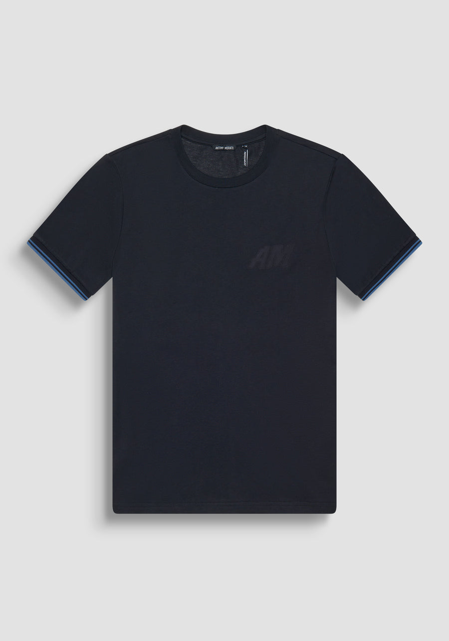 T-SHIRT REGULAR FIT DE JERSEY DE ALGODÓN CON LOGOTIPO PARCHADO