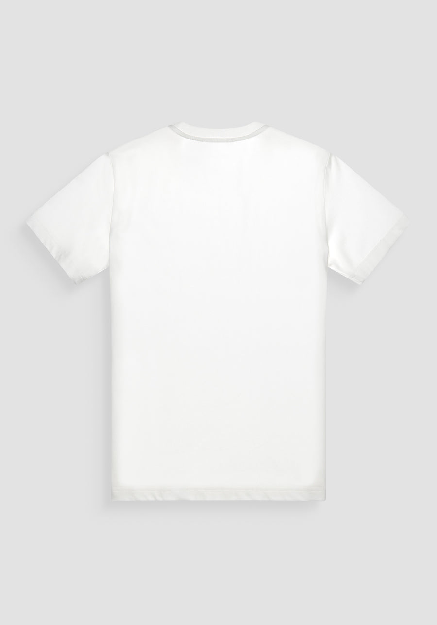 T-SHIRT REGULAR FIT BLANCA DE JERSEY ALGODÓN CON LOGOTIPO DE "MONSIEUR"