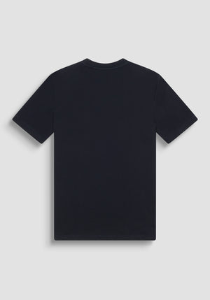 T-SHIRT REGULAR FIT NEGRA DE JERSEY ALGODÓN CON LOGOTIPO DE "MONSIEUR"