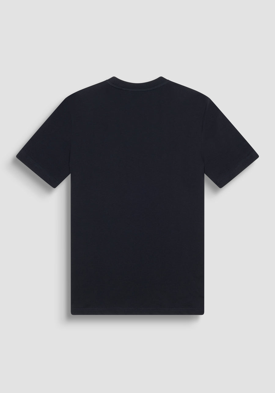 T-SHIRT REGULAR FIT NEGRA DE JERSEY ALGODÓN CON LOGOTIPO DE "MONSIEUR"