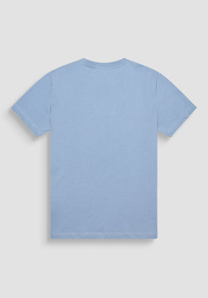 T-SHIRT REGULAR FIT AQUA DE JERSEY ALGODÓN CON LOGOTIPO DE "MONSIEUR"