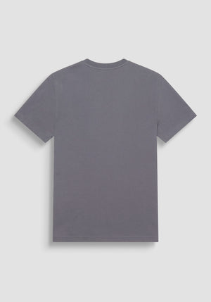 T-SHIRT SLIM FIT DE JERSEY DE ALGODÓN GRIS CON ESTAMPADO DIFUMINADO