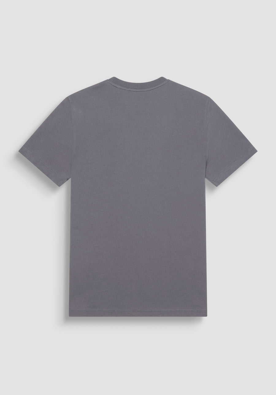 T-SHIRT SLIM FIT DE JERSEY DE ALGODÓN GRIS CON ESTAMPADO DIFUMINADO