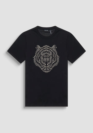 T-SHIRT REGULAR FIT DE TEJIDO DE JERSEY DE ALGODÓN CON ESTAMPADO DE TIGRE DE GOMA