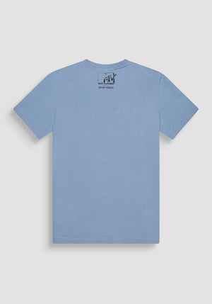 T-SHIRT REGULAR FIT AQUA DE JERSEY ALGODÓN CON LOGOTIPO DE "MTV"