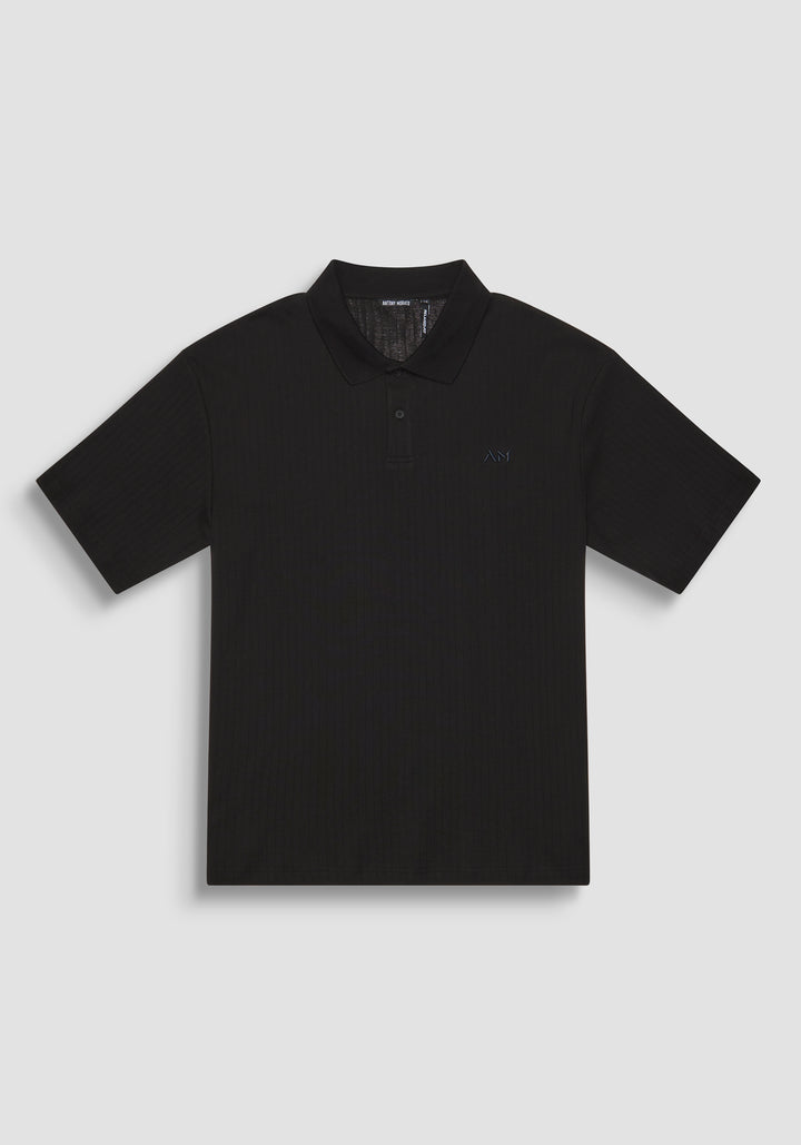POLO RELAXED FIT DE ALGODÓN CON MOTIVO DE ESTIPES Y LOGOTIPO BORDADO
