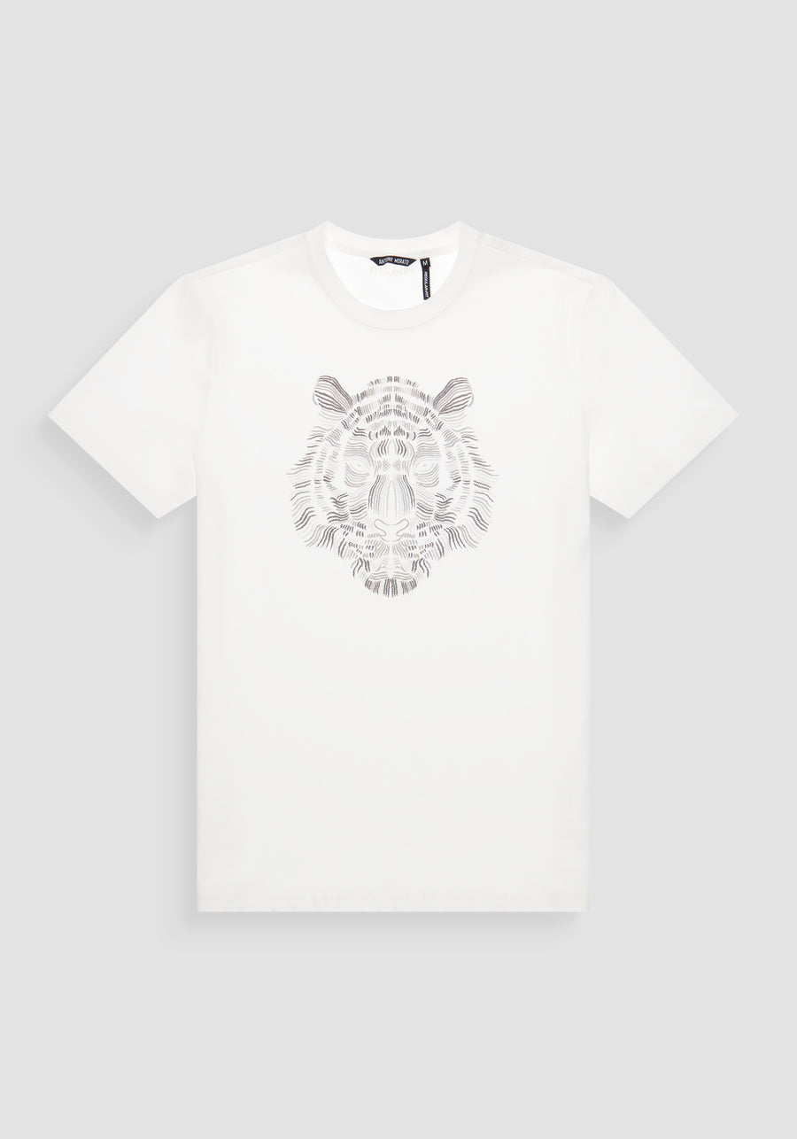 T-SHIRT REGULAR FIT DE PUNTO DE ALGODÓN PURO CON ESTAMPADO
