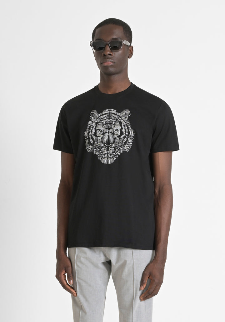 T-SHIRT REGULAR FIT DE PUNTO DE ALGODÓN PURO CON ESTAMPADO