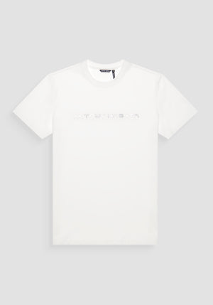 T-SHIRT REGULAR FIT DE ALGODÓN PURO CON ESTAMPADO DE LOGOTIPO EN RELIEVE EN DOS TONOS