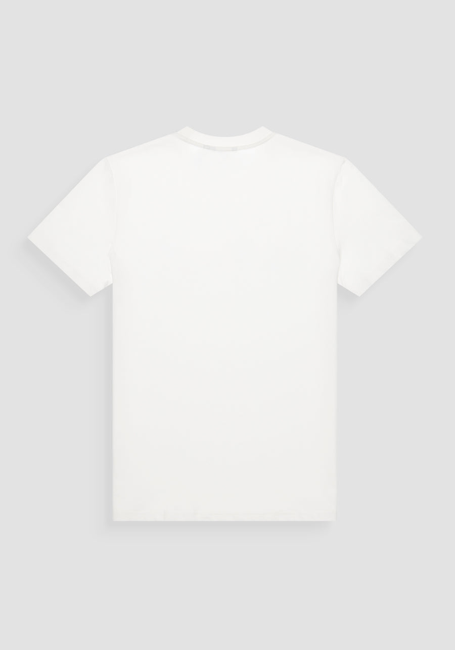 T-SHIRT REGULAR FIT DE ALGODÓN PURO CON ESTAMPADO DE LOGOTIPO EN RELIEVE EN DOS TONOS