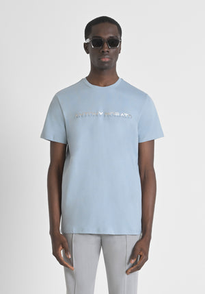 T-SHIRT REGULAR FIT DE ALGODÓN PURO CON ESTAMPADO DE LOGOTIPO EN RELIEVE EN DOS TONOS