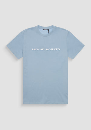 T-SHIRT REGULAR FIT DE ALGODÓN PURO CON ESTAMPADO DE LOGOTIPO EN RELIEVE EN DOS TONOS