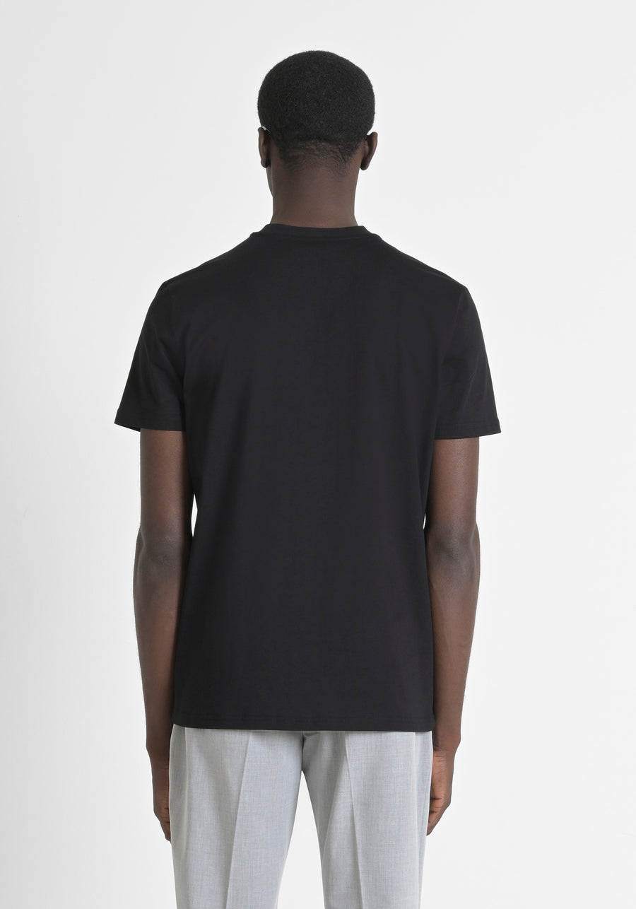 T-SHIRT REGULAR FIT DE ALGODÓN PURO CON ESTAMPADO DE LOGOTIPO EN RELIEVE EN DOS TONOS