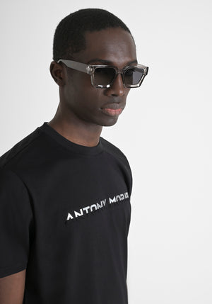 T-SHIRT REGULAR FIT DE ALGODÓN PURO CON ESTAMPADO DE LOGOTIPO EN RELIEVE EN DOS TONOS