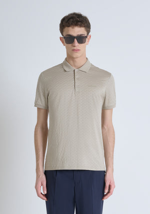 POLO REGULAR FIT DE PUNTO DE ALGODÓN PURO Y LOGOTIPO BICOLOR EN RELIEVE