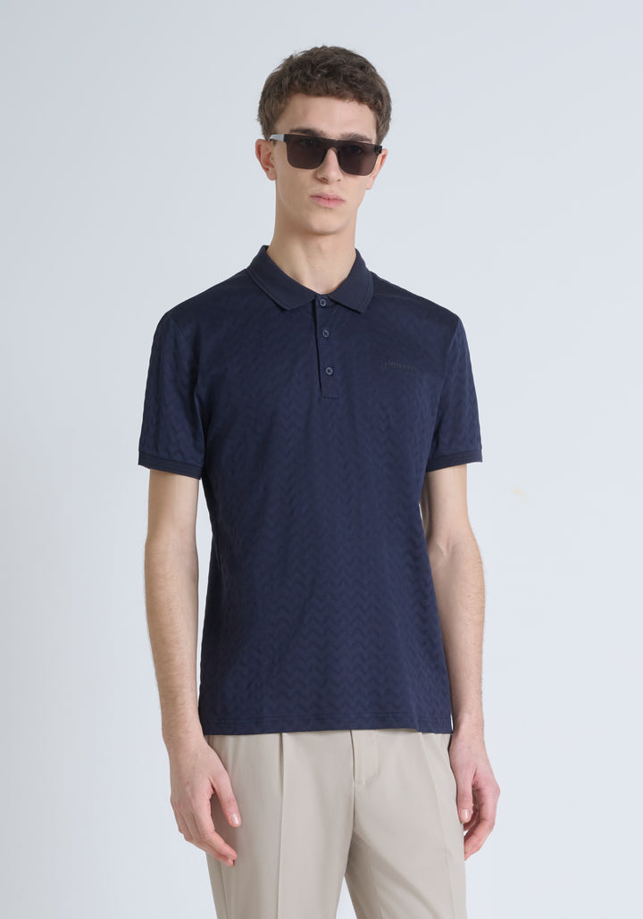 POLO REGULAR FIT DE PUNTO DE ALGODÓN PURO Y LOGOTIPO BICOLOR EN RELIEVE