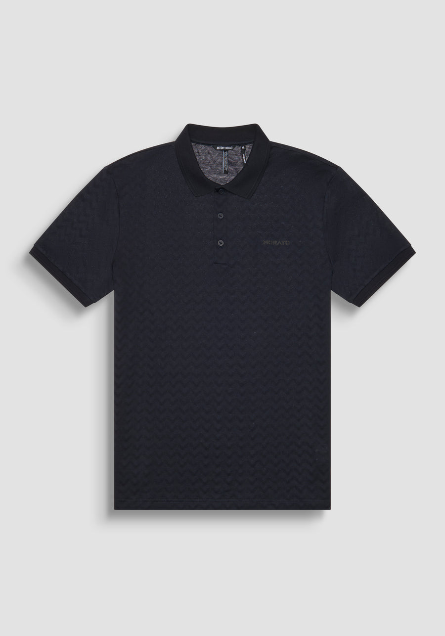POLO REGULAR FIT DE PUNTO DE ALGODÓN PURO Y LOGOTIPO BICOLOR EN RELIEVE