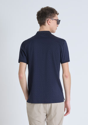 POLO REGULAR FIT DE PUNTO DE ALGODÓN PURO Y LOGOTIPO BICOLOR EN RELIEVE