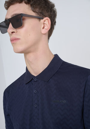 POLO REGULAR FIT DE PUNTO DE ALGODÓN PURO Y LOGOTIPO BICOLOR EN RELIEVE