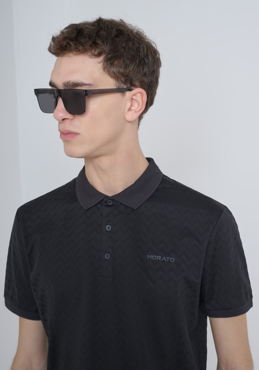 POLO REGULAR FIT DE PUNTO DE ALGODÓN PURO Y LOGOTIPO BICOLOR EN RELIEVE