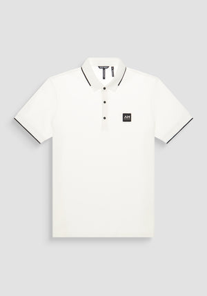 POLO REGULAR FIT DE PURO ALGODÓN CON PATRÓN GEOMÉTRICO INTEGRAL Y LOGOTIPO EN RELIEVE