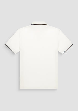 POLO REGULAR FIT DE PURO ALGODÓN CON PATRÓN GEOMÉTRICO INTEGRAL Y LOGOTIPO EN RELIEVE