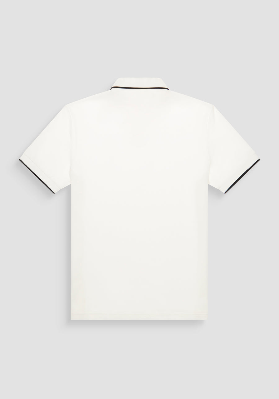 POLO REGULAR FIT DE PURO ALGODÓN CON PATRÓN GEOMÉTRICO INTEGRAL Y LOGOTIPO EN RELIEVE