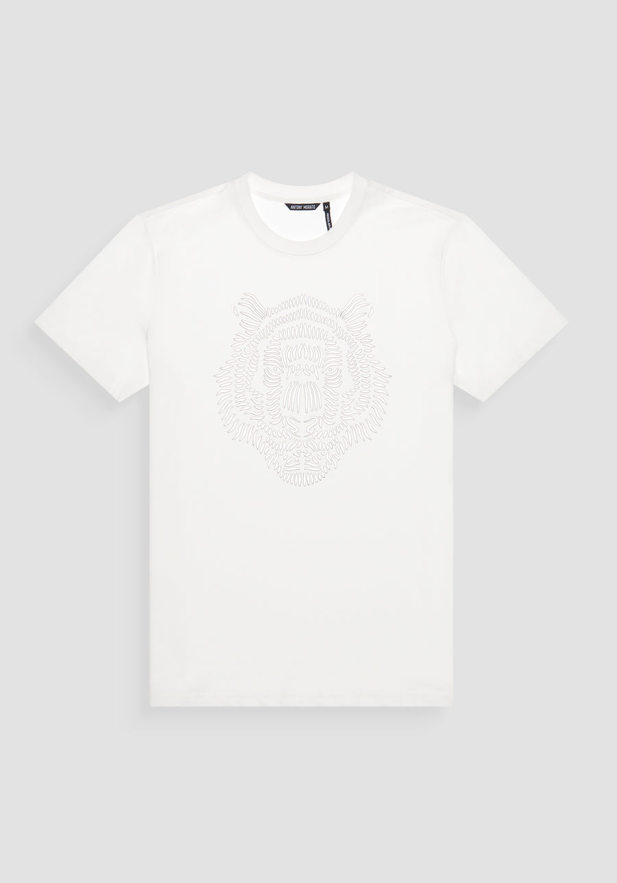 T-SHIRT REGULAR FIT 100% ALGODON CON ESTAMPADO DE TIGRE