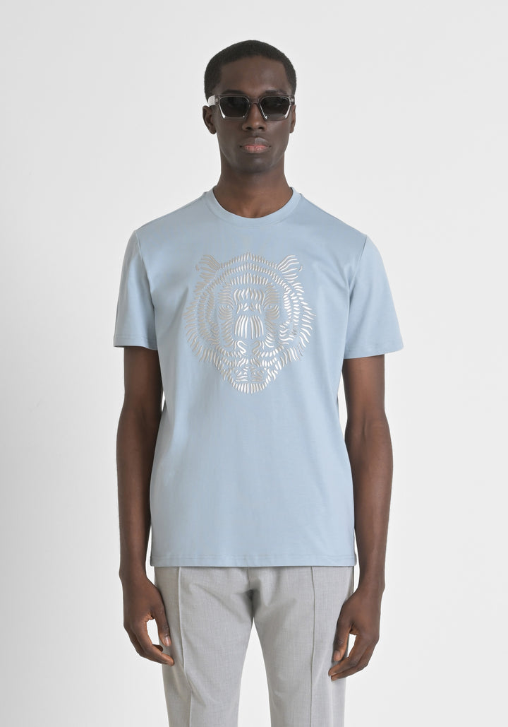 T-SHIRT REGULAR FIT 100% ALGODON CON ESTAMPADO DE TIGRE
