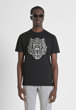 T-SHIRT REGULAR FIT 100% ALGODON CON ESTAMPADO DE TIGRE