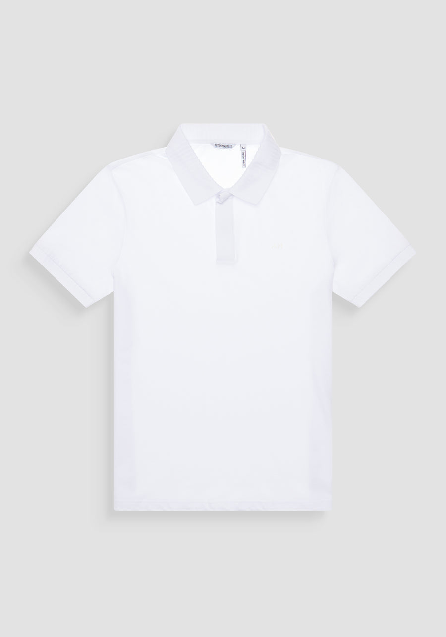 POLO REGULAR FIT DE PUNTO DE ALGODÓN CON ESTAMPADO DE TIGRE REFLECTANTE Y LOGOTIPO EN LA PARTE TRASERA