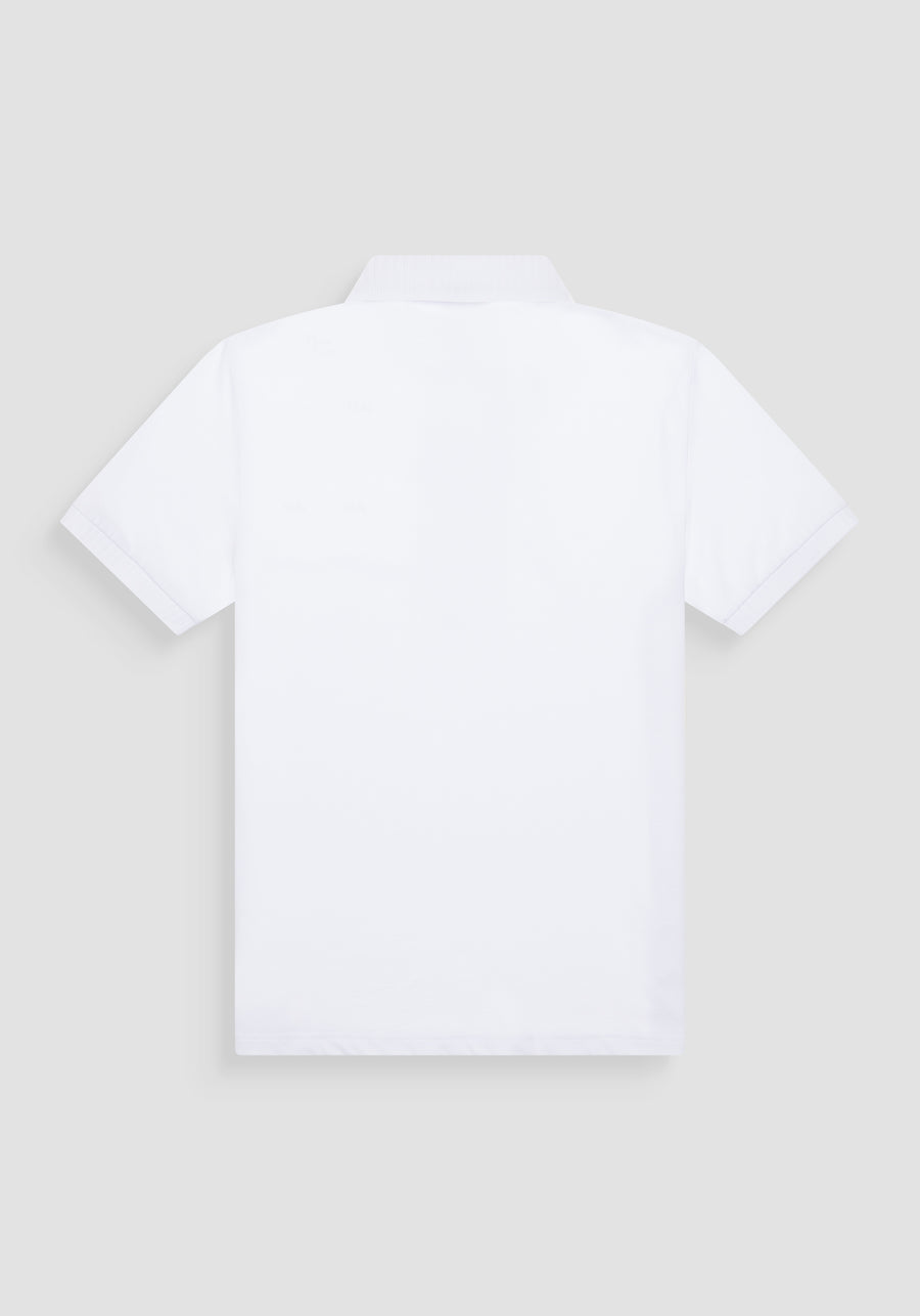 POLO REGULAR FIT DE PUNTO DE ALGODÓN CON ESTAMPADO DE TIGRE REFLECTANTE Y LOGOTIPO EN LA PARTE TRASERA