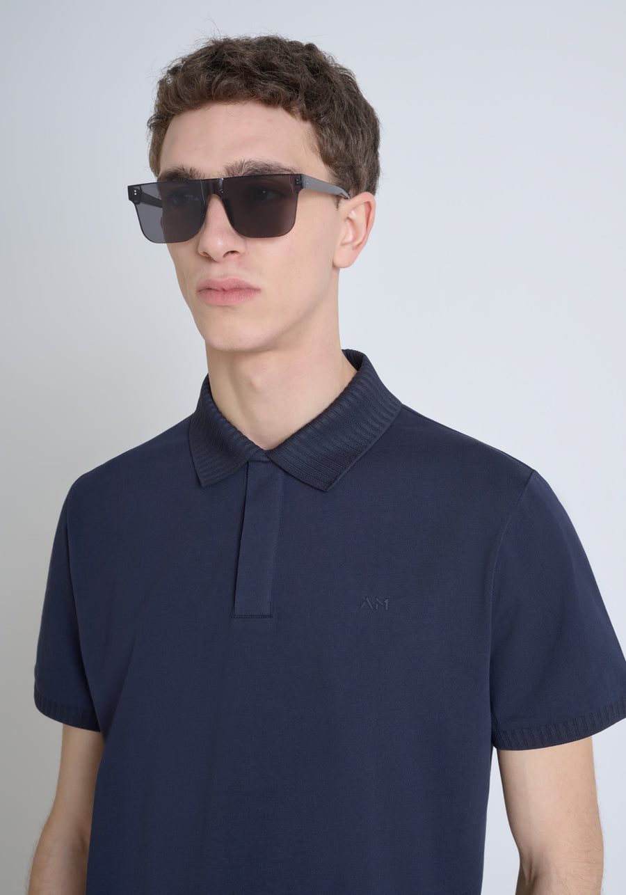 POLO REGULAR FIT DE PUNTO DE ALGODÓN CON ESTAMPADO DE TIGRE REFLECTANTE Y LOGOTIPO EN LA PARTE TRASERA