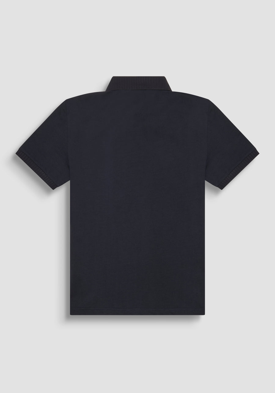 POLO REGULAR FIT DE PUNTO DE ALGODÓN CON ESTAMPADO DE TIGRE REFLECTANTE Y LOGOTIPO EN LA PARTE TRASERA