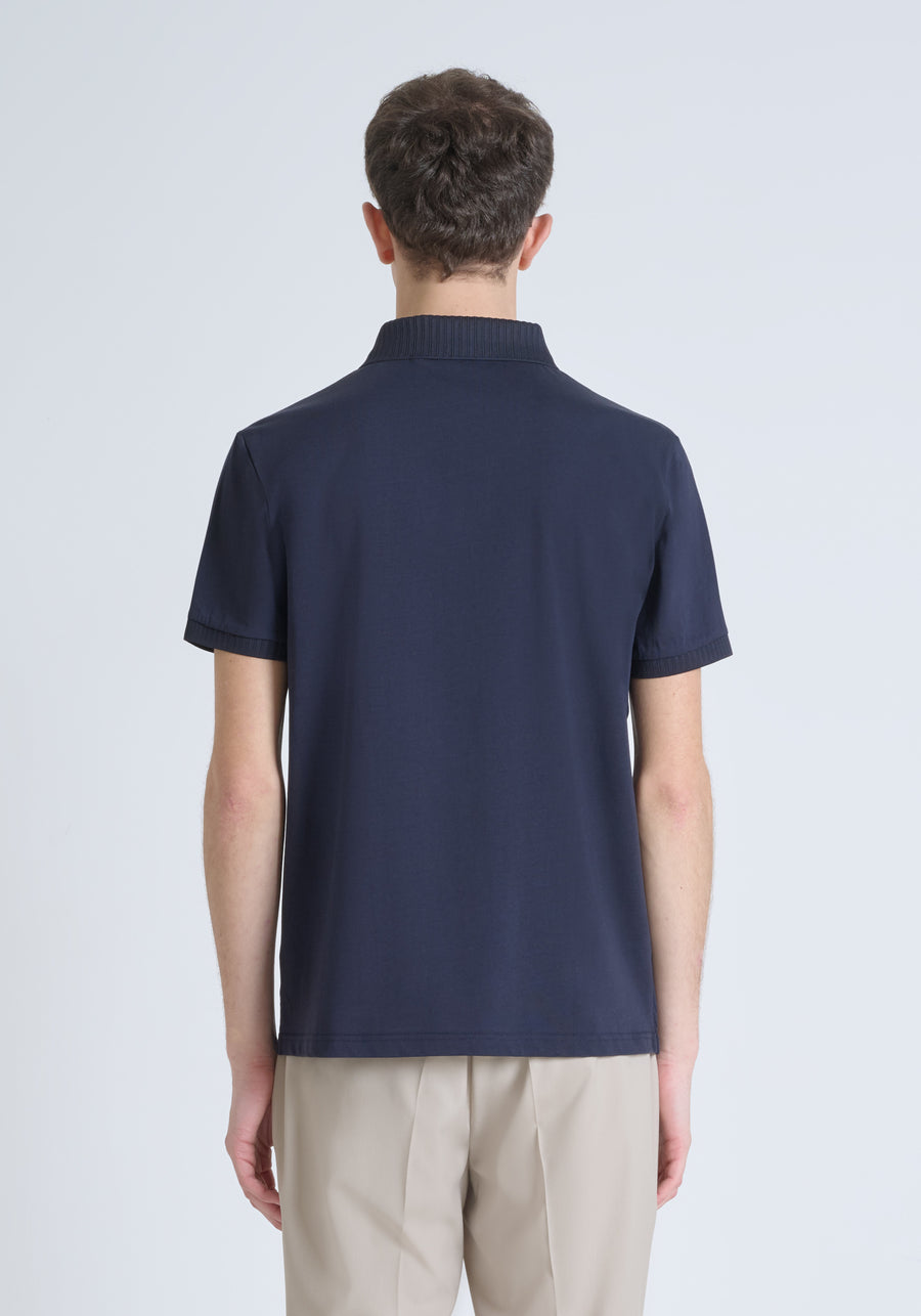 POLO REGULAR FIT DE PUNTO DE ALGODÓN CON ESTAMPADO DE TIGRE REFLECTANTE Y LOGOTIPO EN LA PARTE TRASERA