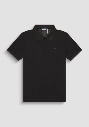 POLO REGULAR FIT DE PUNTO DE ALGODÓN CON ESTAMPADO DE TIGRE REFLECTANTE Y LOGOTIPO EN LA PARTE TRASERA