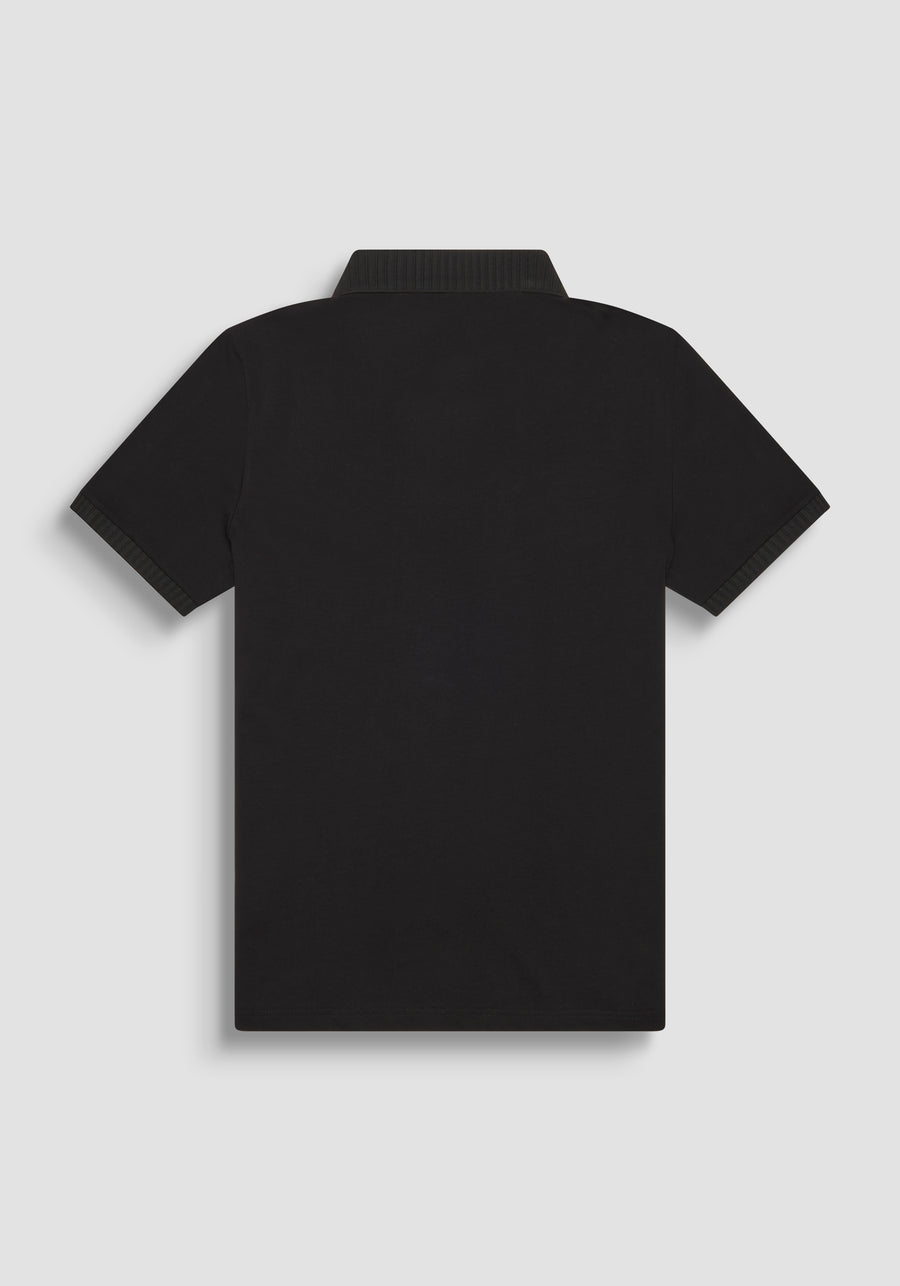 POLO REGULAR FIT DE PUNTO DE ALGODÓN CON ESTAMPADO DE TIGRE REFLECTANTE Y LOGOTIPO EN LA PARTE TRASERA