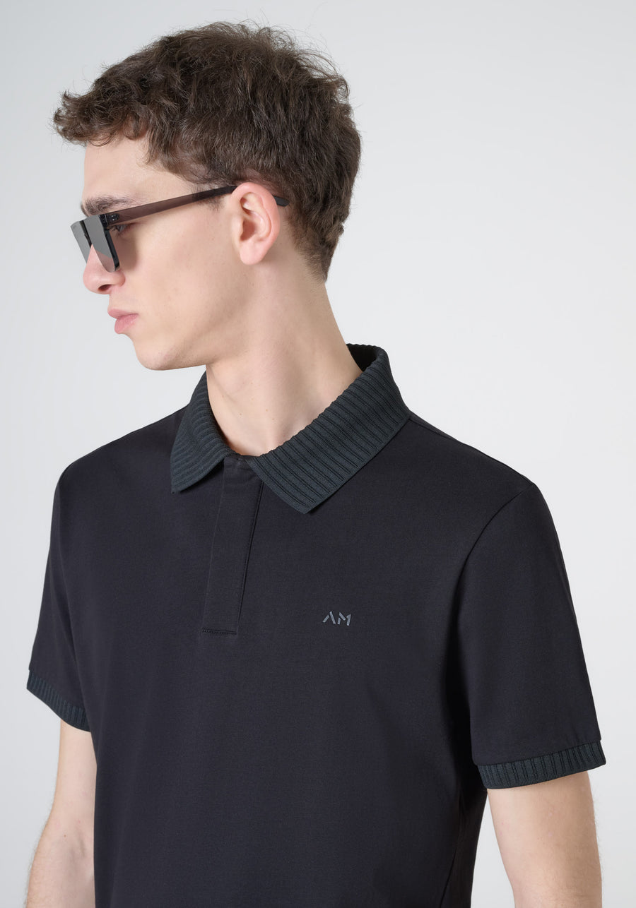 POLO REGULAR FIT DE PUNTO DE ALGODÓN CON ESTAMPADO DE TIGRE REFLECTANTE Y LOGOTIPO EN LA PARTE TRASERA