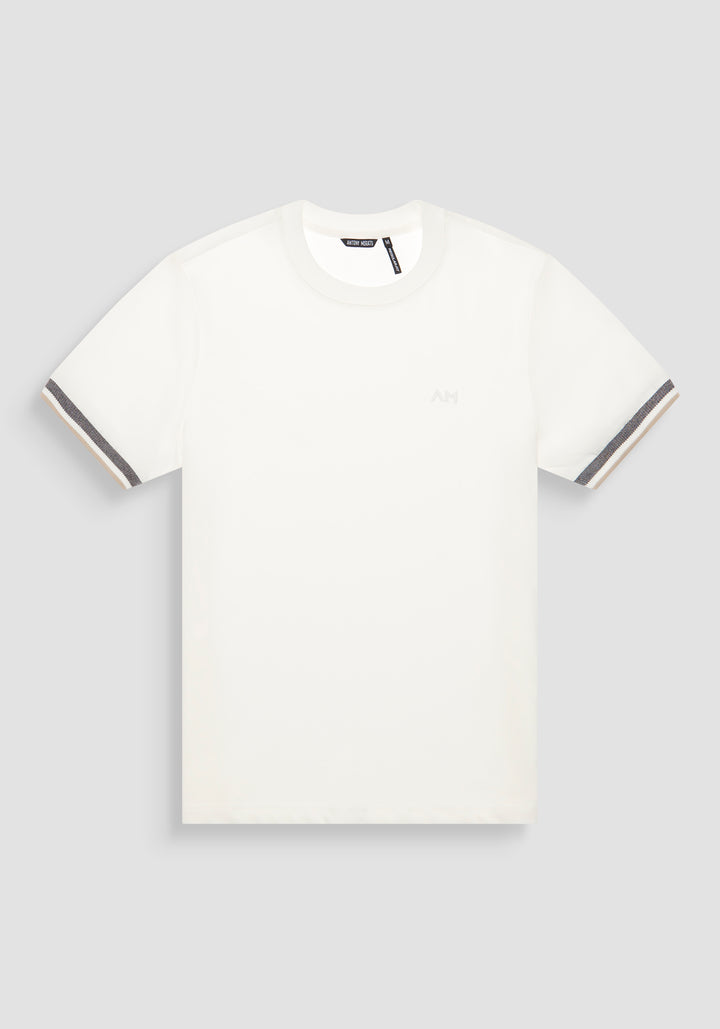 T-SHIRT REGULAR FIT DE PUNTO DE ALGODÓN PURO CON MONOGRAMA ESTAMPADO