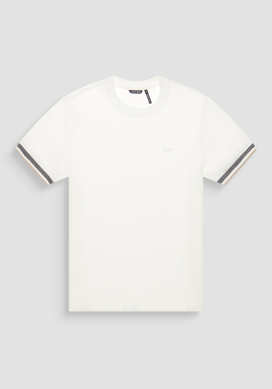 T-SHIRT REGULAR FIT DE PUNTO DE ALGODÓN PURO CON MONOGRAMA ESTAMPADO