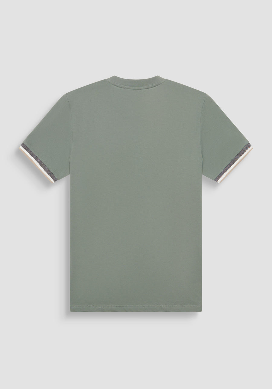 T-SHIRT REGULAR FIT DE PUNTO DE ALGODÓN PURO CON MONOGRAMA ESTAMPADO