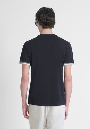 T-SHIRT REGULAR FIT DE PUNTO DE ALGODÓN PURO CON MONOGRAMA ESTAMPADO